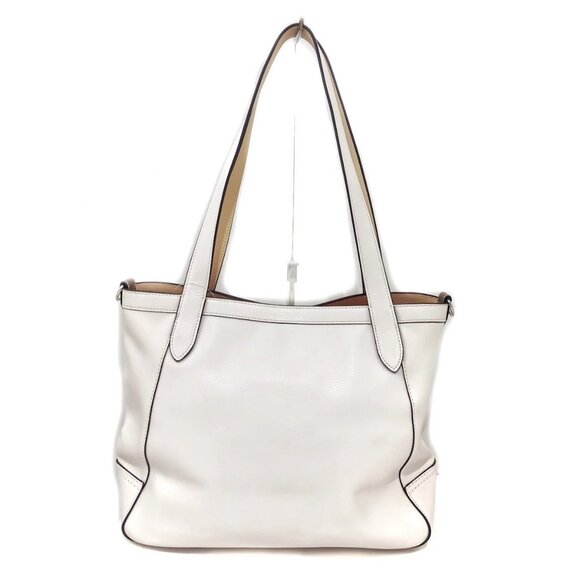 Auth COACH - C4063 Cream Leather Tote Bag - Picture 3 of 9